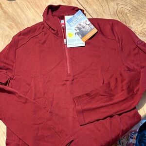 New Icebreaker Men's Burgundy Zip-Up Sweater